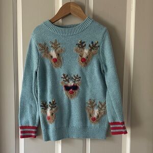 Mini Boden Blue Reindeer Sweater